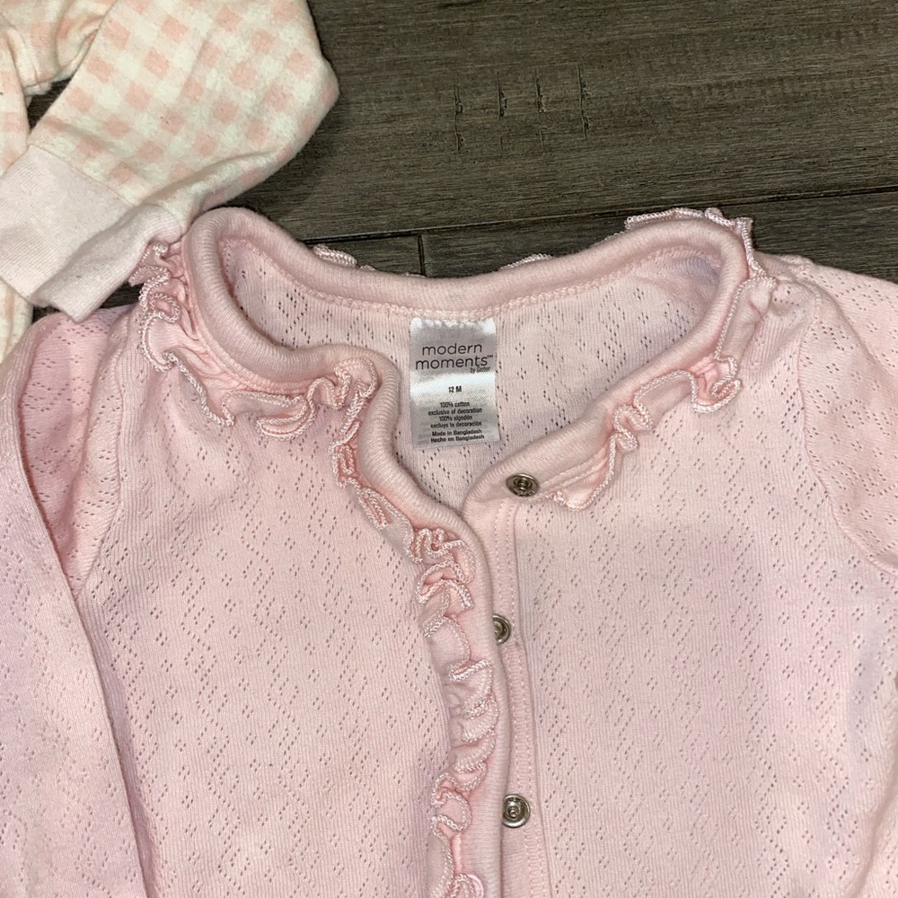 Baby girl onesies size 12 months pink and white - Picture 7 of 12